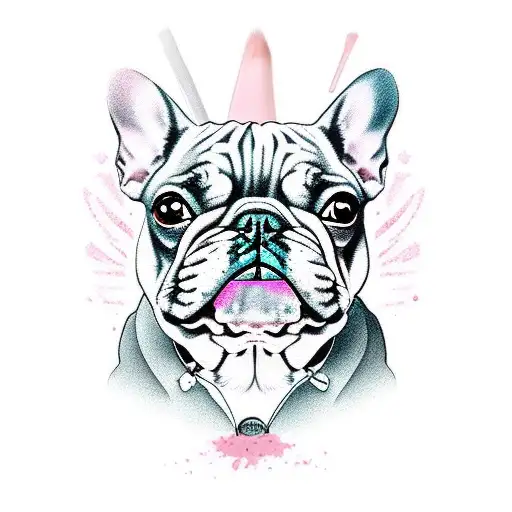 Girly French Bulldog And Makeup