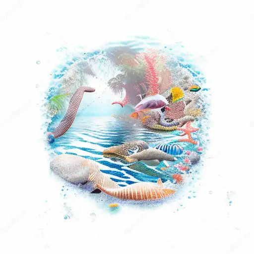 Ocean With Jungle Background