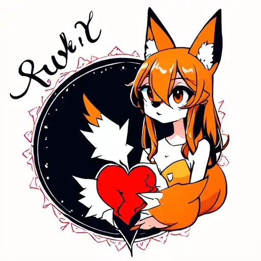 Anime Fox Girl Stitching Together A Broken Heart
