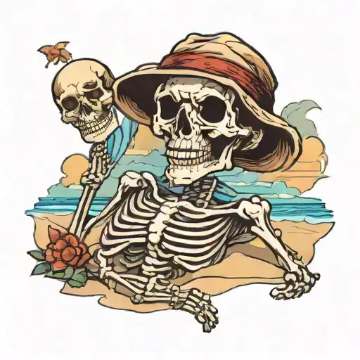 Skeleton On The Beach