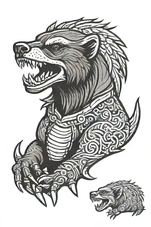 Honey Badger Tattoo Symbol