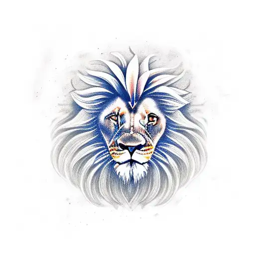 Lion Head With Lilys