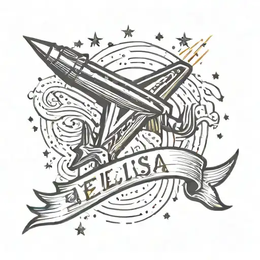 Jelisa With A Shooting Star Going Across The Name Written