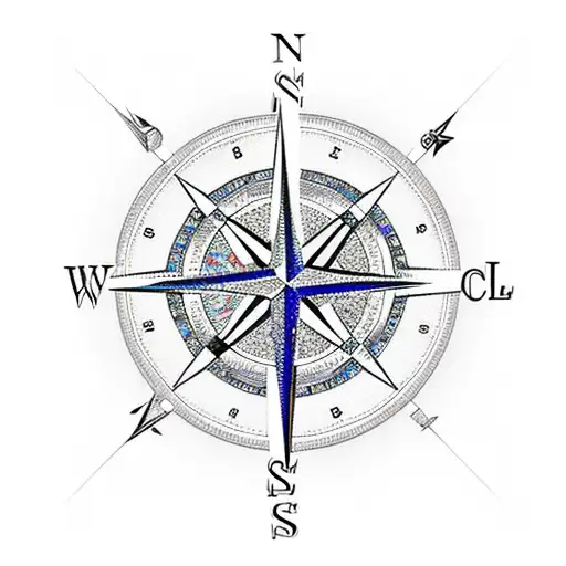 Compass With 4 Diamonds