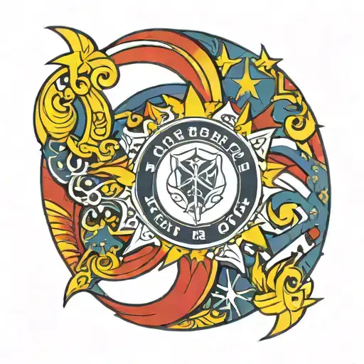 An Abstract Design Featuring The Fcsb Emblem Morphing Into A Football