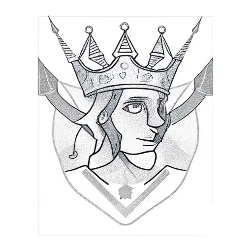 Kid Aries With A Prince Crown With A Leaf Background