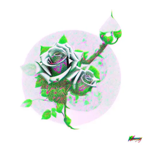 Roses Wrapped Around A Tree Under A Moon