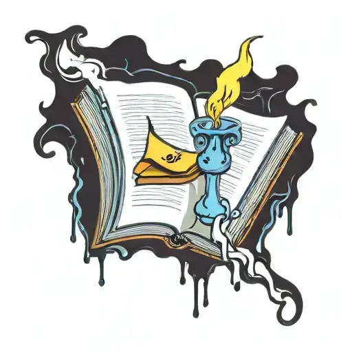 Candle Melting Over A Book