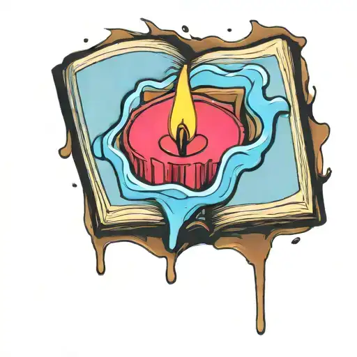 Candle Melting Over A Book