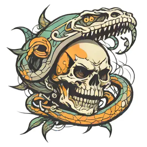 Skull Snake Eye Inside Surrounded