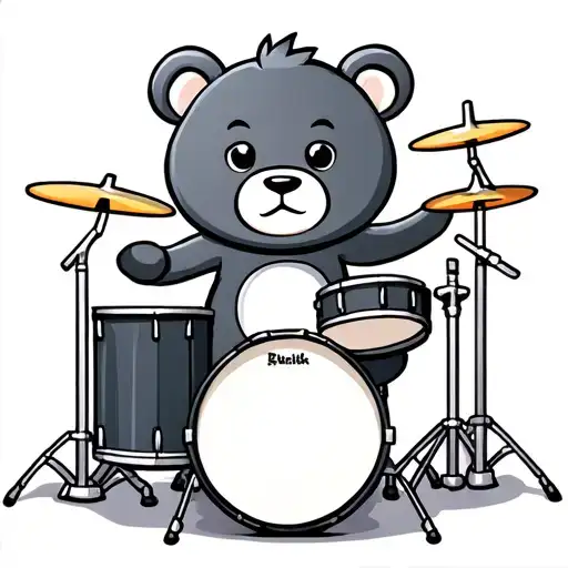 Little Bear Playing Drums