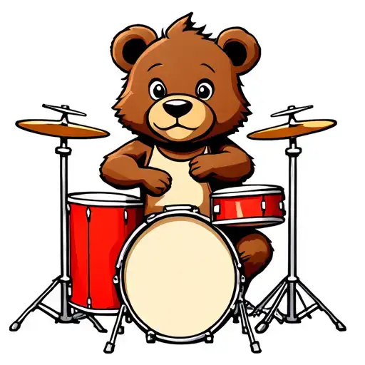 Little Bear Playing Drums