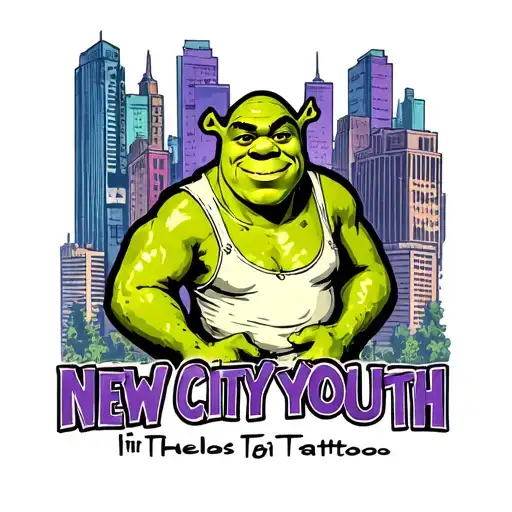Shrek With New City Youth Words Incorporated Within