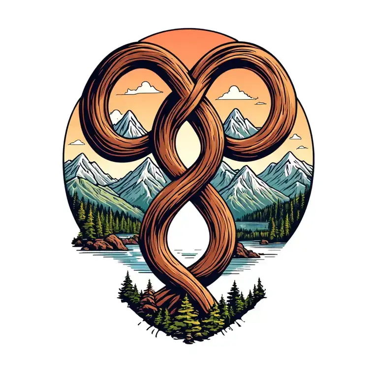 Infinity Sign With Shenandoah Valley In One Loop And Rocky Mountains In Other Loop