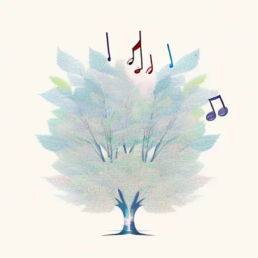 A Majestic Tree With Musical Notes As Its Leaves