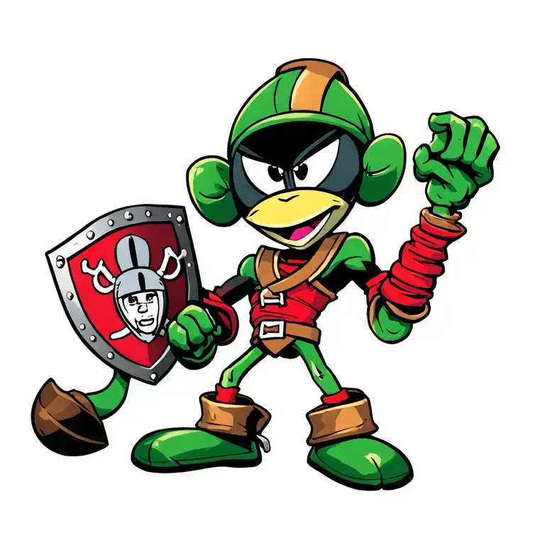 Marvin The Martian Loony Tokns And The Raiders Shield With Pirate