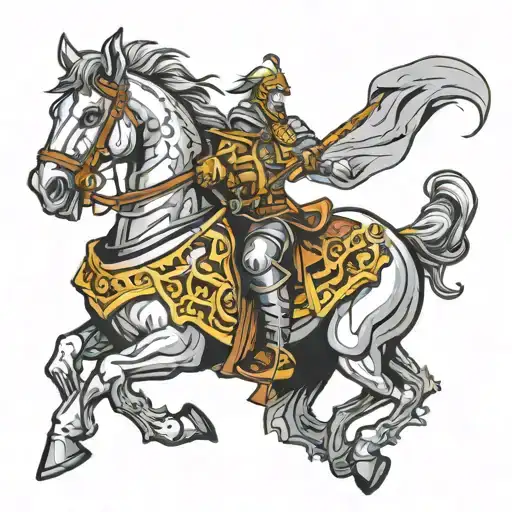 Undead Paladin Knight On Undead Horse Galloping