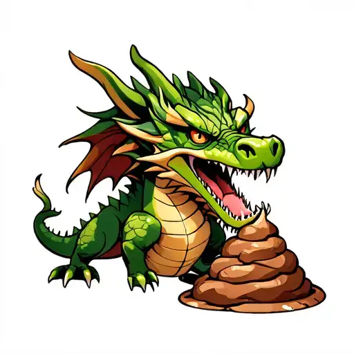 Dragon Eating A Poop
