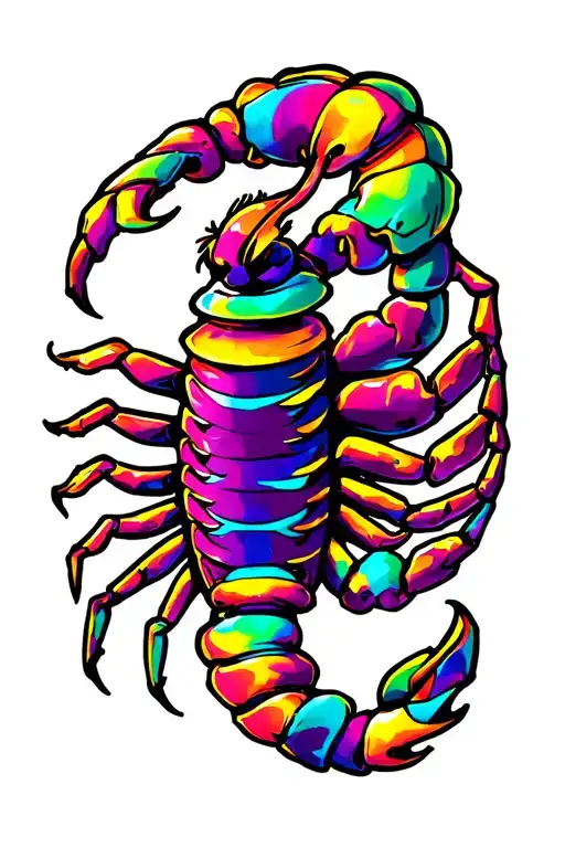 Colorful Scorpio Zodiac Sign Intertwined