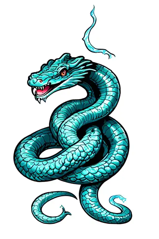 Ice Cobra Snake Coiled