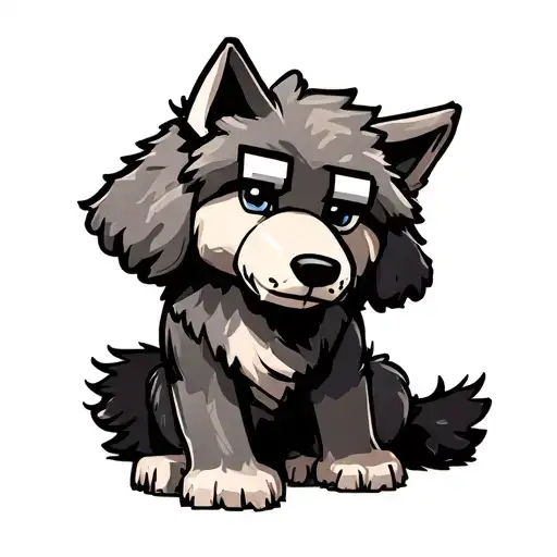 Minecraft Wolf Poodle Sitting