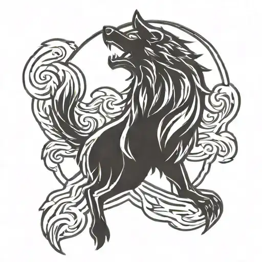 Thunder Wolf Silhouette