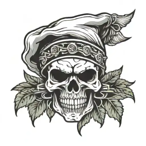 Skull With Beanie And Bandana