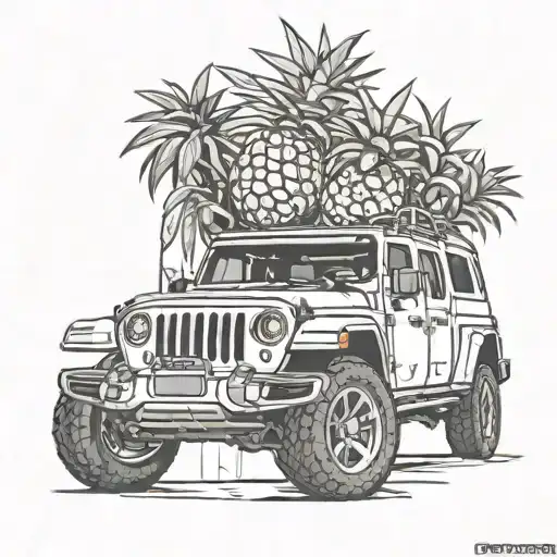 Jeep Gladiator Beach Pineapples Inside