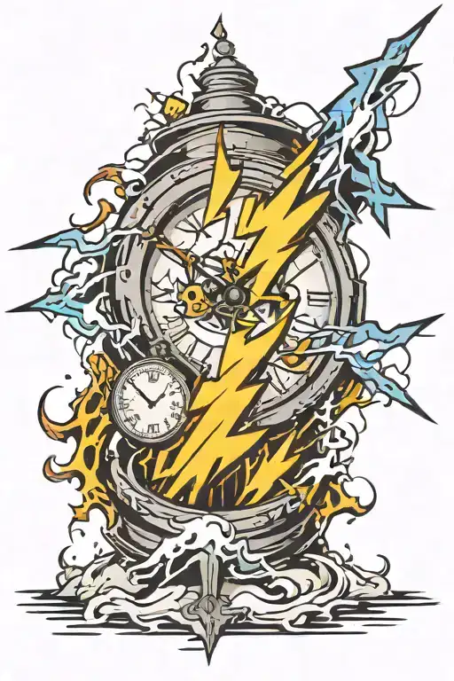 Lightning Strikes Clock Face