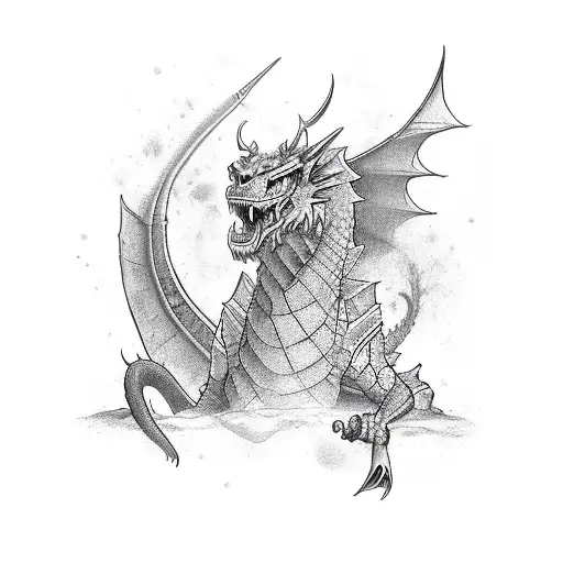 Strength Dragon With Wise Monk