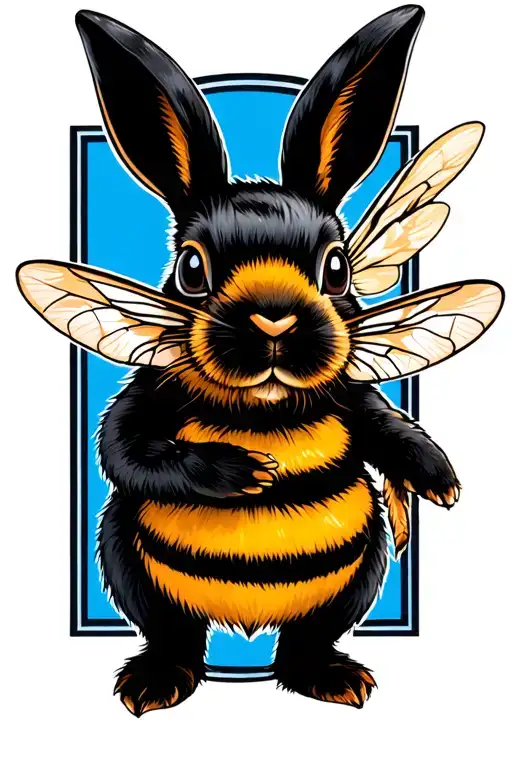 Cottontail Bunny And Bumblebee Combined Together