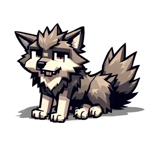 Cute Minecraft Wolf Sitting
