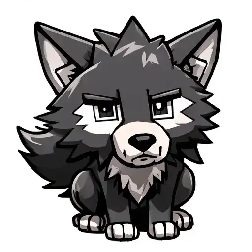 Cute Minecraft Wolf Sitting Black