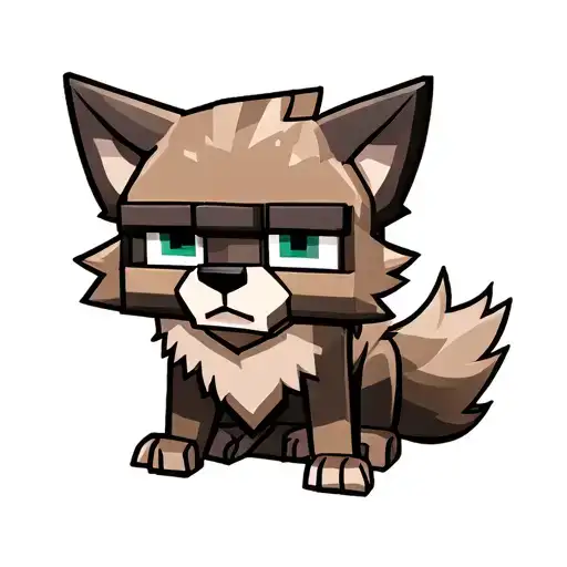 Cute Minecraft Wolf Sitting