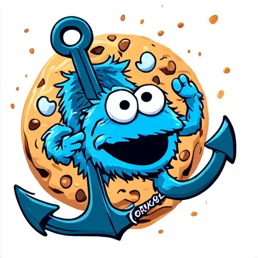 Cookie Monster With An Anchor Intertwined