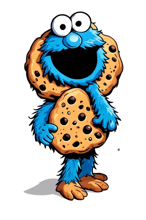 Cookie Monster With An Anchor Intertwined