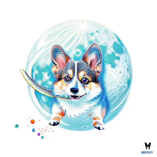 Corgi Jumping Over The Moon
