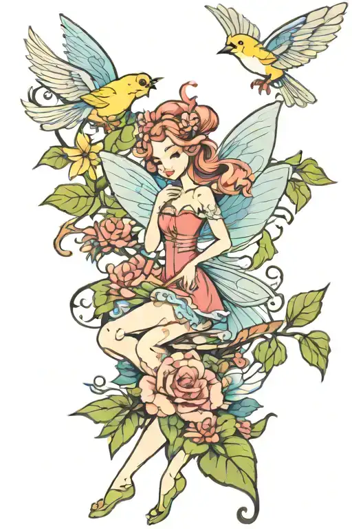 Fairy And Birds