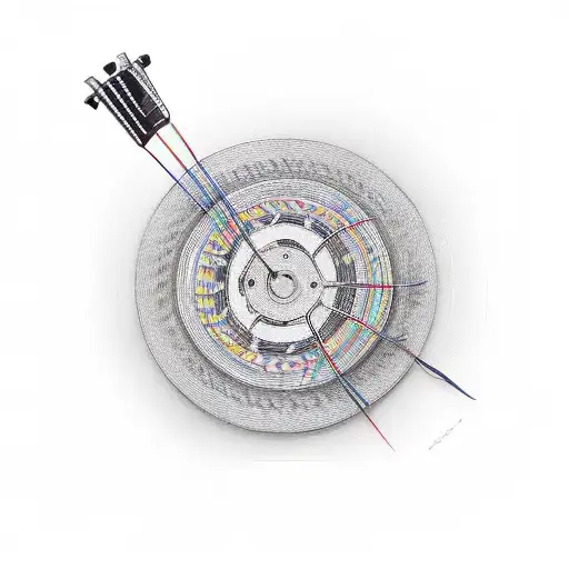 A Road Bike Wheel Intertwined With Guitar Strings