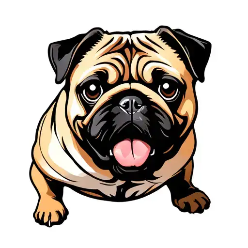 Letter A And Pug Dog