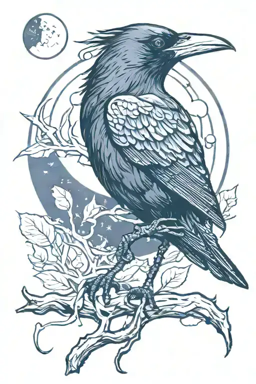 Crow And Moon