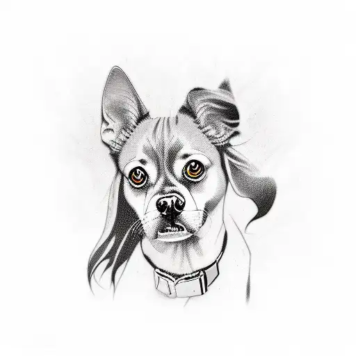 Above Knee Tattoo With Dog Name Nara