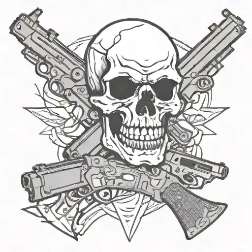 Skull And Guns Crossed