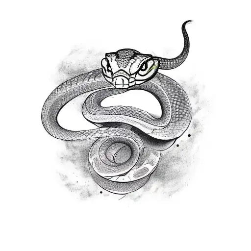 An Imaginative New-school Tattoo Of A Snake Transforming Into A Mountain Bike