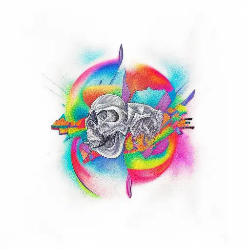 Bold Line Oldschool Tattoo Colorful