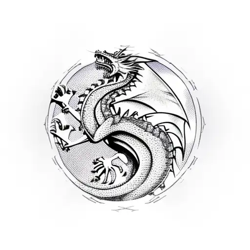 A Fierce Dragon Perched Atop The Iron Throne