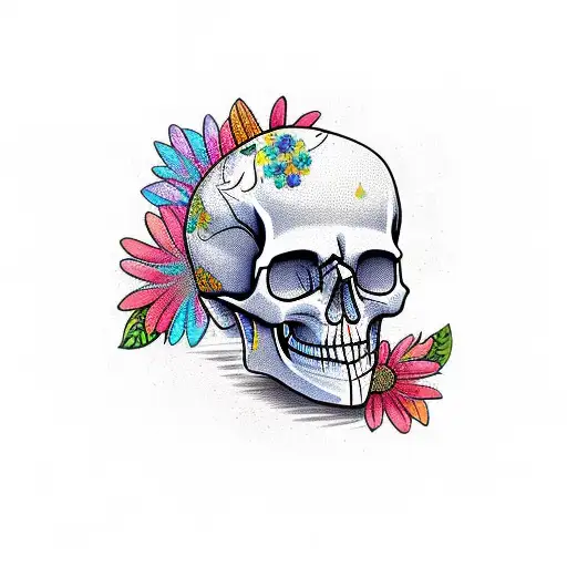Skull With Flowers