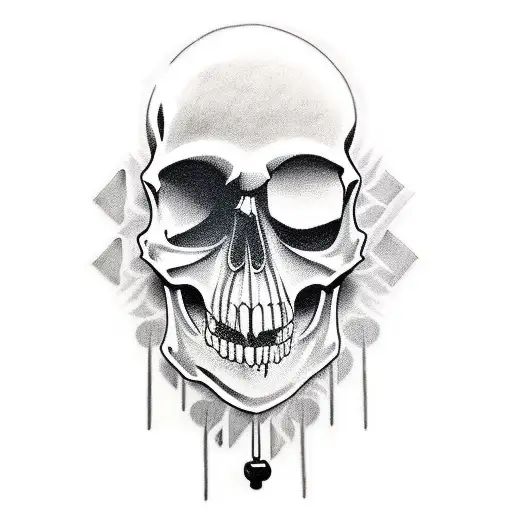 A Tattoo Of The Guns N' Roses Logo With A Skull Replacing The Letter 'O'