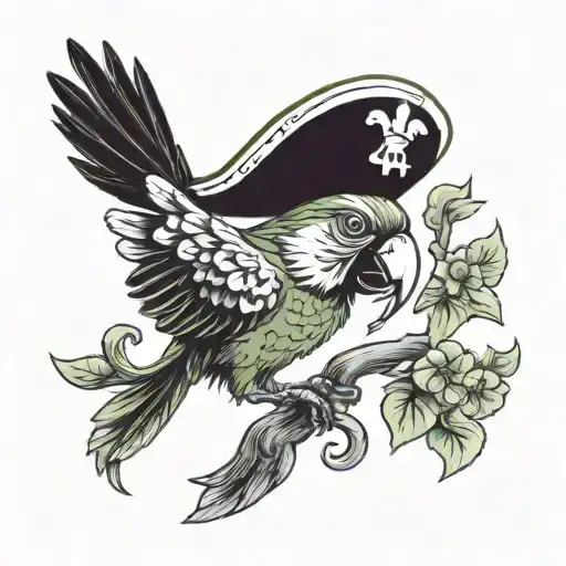 Pirate Parrot Kissing Its