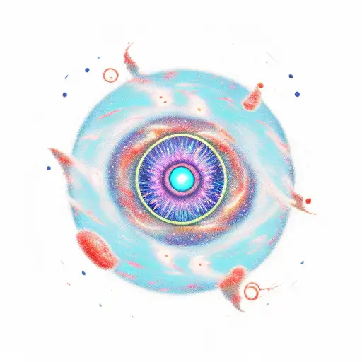 A Cosmic Itachi Sharingan Surrounded By Swirling Galaxies